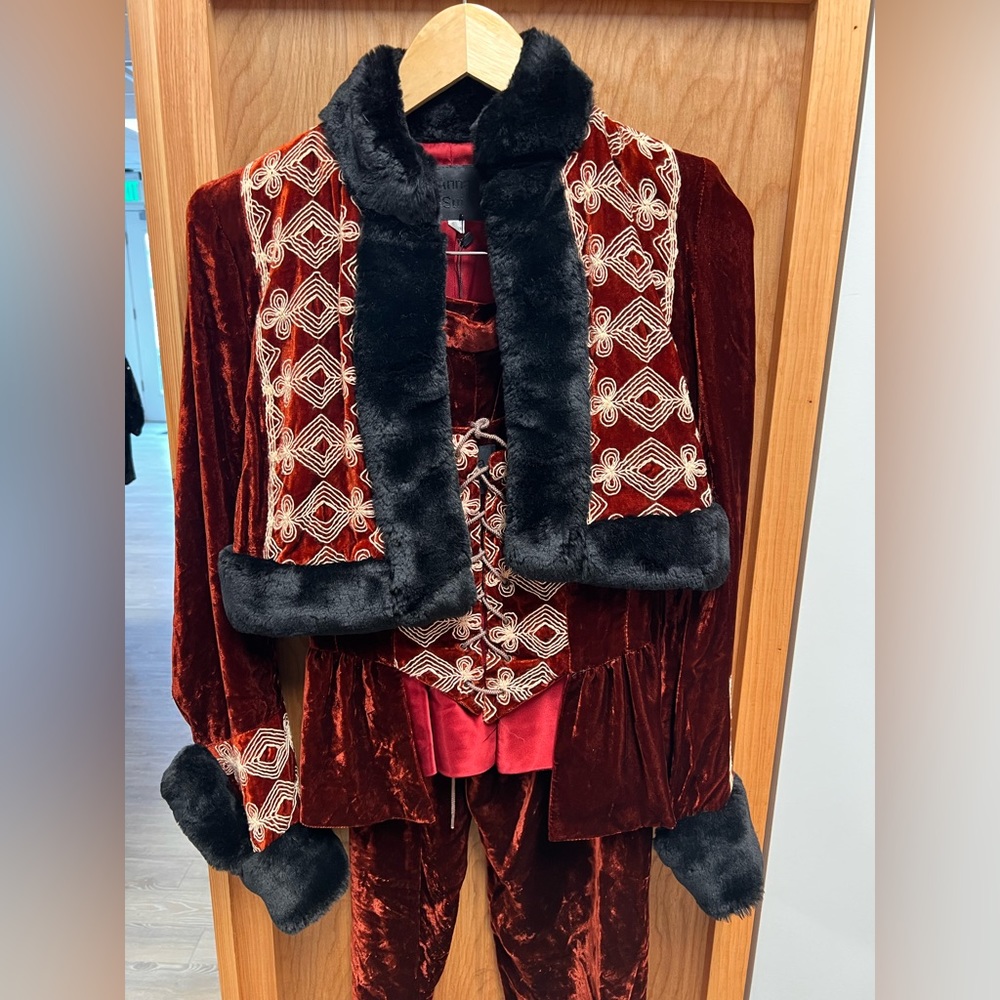 Vintage Anna Sui 3 piece set Size 4 Cropped jacket corset top pants